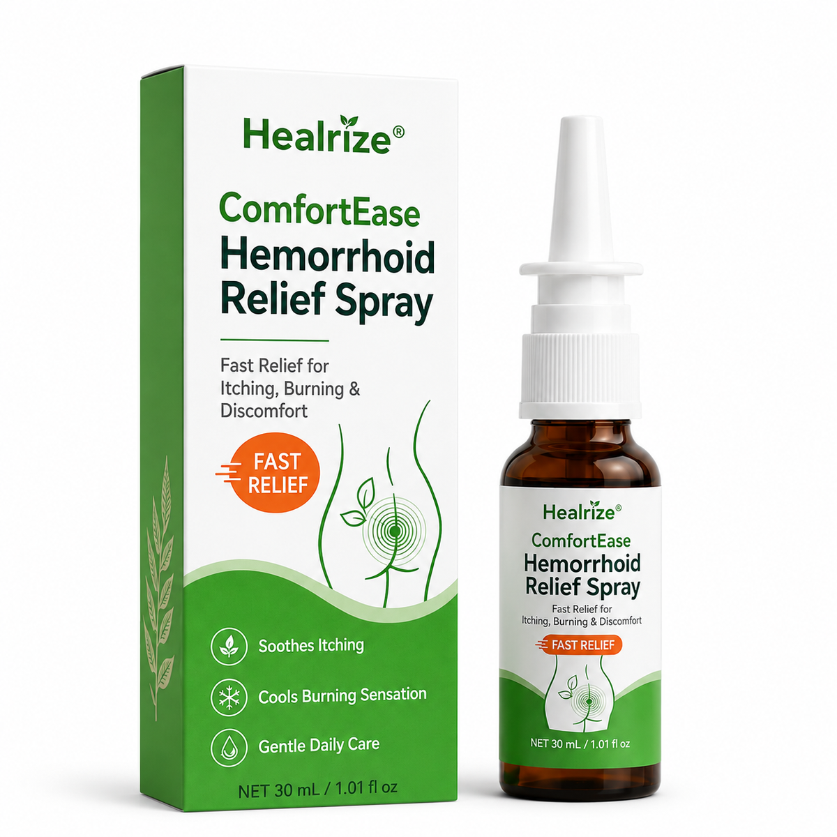 šæHealrizeĀ® ComfortEase Hemorrhoid Relief Spray šæ ā Fast Relief for Itching, Burning & Everyday Discomfort