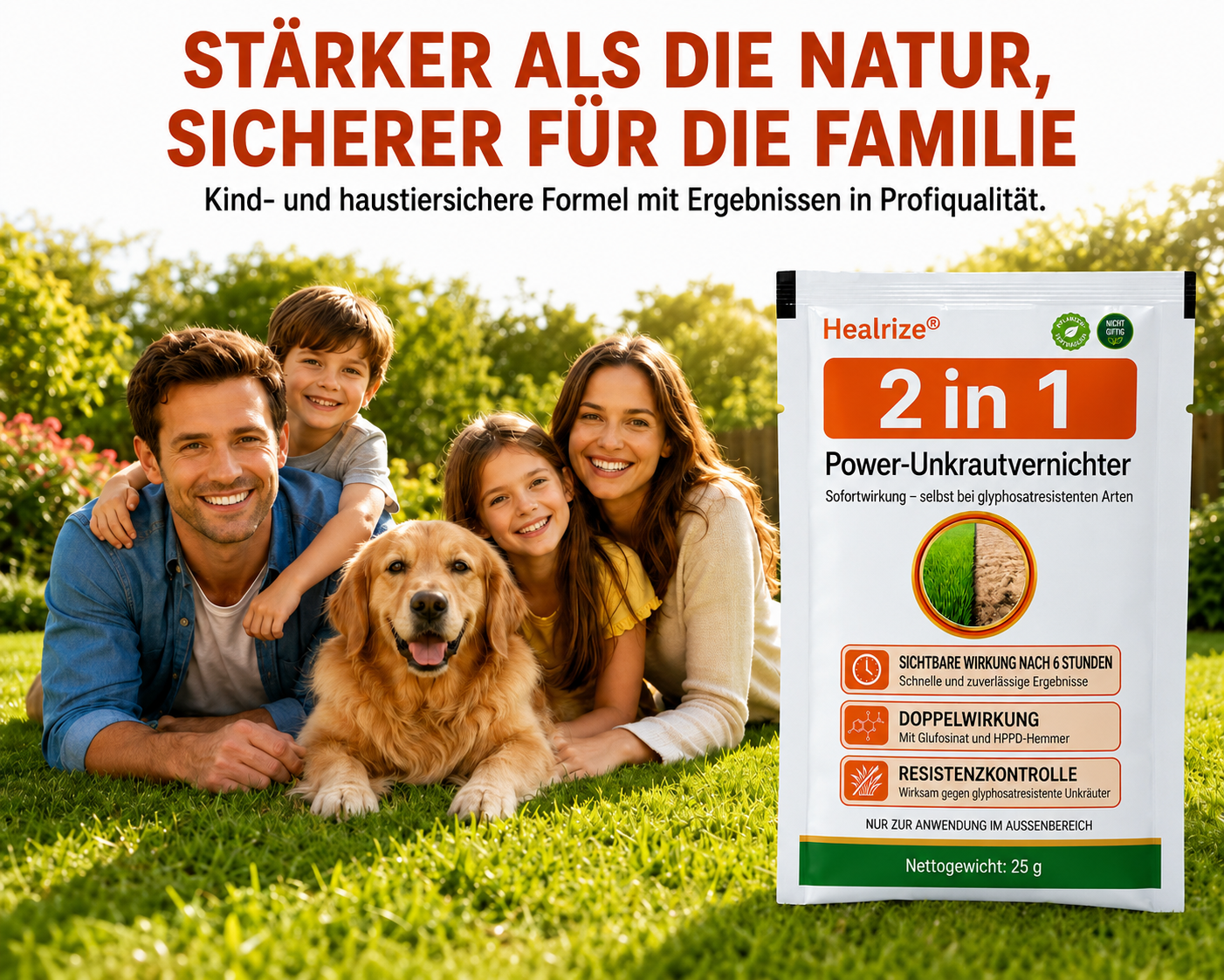 Healrize® 2-in-1 Power-Unkrautvernichter: Sofortwirkung – selbst bei glyphosatresistenten Arten